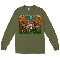 Army Green Western Baby Sheeps Farm Life Garden Long Sleeve Tee - LillyAllenDesigns