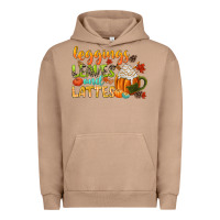 Pigment Burro leaves and lattes Urban Hoodie - CowGirlArtShop