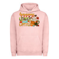 Pigment Salmon leaves and lattes Urban Hoodie - CowGirlArtShop