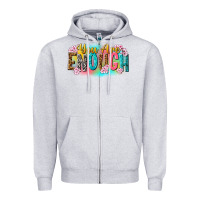 Heather Grey you are enough Zipper Hoodie - NancyCooperArtShop