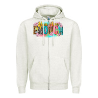 Oatmeal Heather you are enough Zipper Hoodie - NancyCooperArtShop