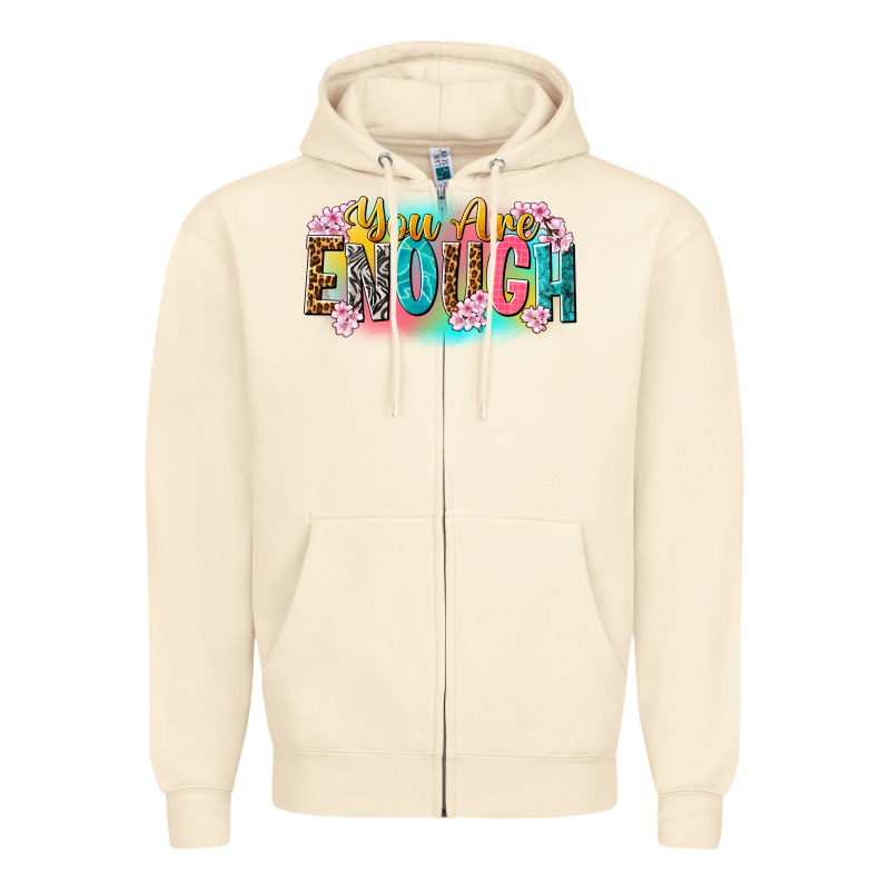 You Are Enough Zipper Hoodie by NancyCooperArtShop | Teevron