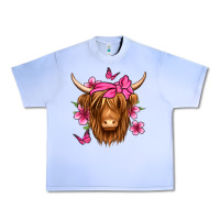 Grape Ice floral pink bandana longhaired cow Urban Heavy Tee - Jasminsmagicworld