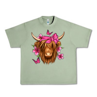 Oil Green floral pink bandana longhaired cow Urban Heavy Tee - Jasminsmagicworld