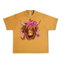 Peanut Butter floral pink bandana longhaired cow Urban Heavy Tee - Jasminsmagicworld