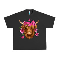 Pigment Black floral pink bandana longhaired cow Urban Heavy Tee - Jasminsmagicworld