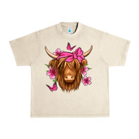 Sandshell floral pink bandana longhaired cow Urban Heavy Tee - Jasminsmagicworld