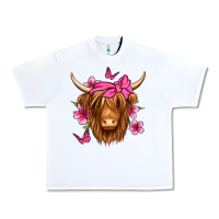 White floral pink bandana longhaired cow Urban Heavy Tee - Jasminsmagicworld