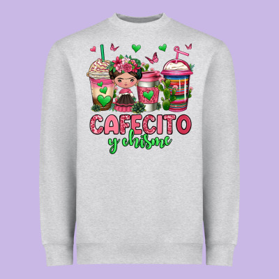 Cafecito Y Chisme Coffee Cups Heavyweight Sweatshirt Designed By Jasminsmagicworld