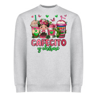 Heather Grey cafecito y chisme coffee cups Heavyweight Sweatshirt - Jasminsmagicworld
