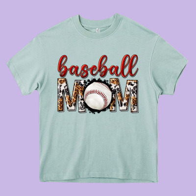 Baseball Mom Heavy Core Tee Designed By Texasbilliewilder