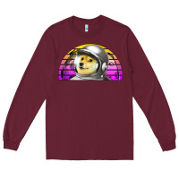 Burgundy dogecoin to the mars Long Sleeve Tee - Jasminsmagicworld