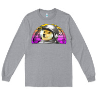 Heather Grey dogecoin to the mars Long Sleeve Tee - Jasminsmagicworld