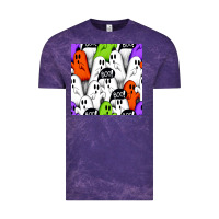 Cloud Purple boo ghosts seamless pattern Vintage Tee - BundleAndBundleShop