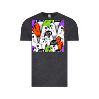Boo Ghosts Seamless Pattern Vintage Tee | Teevron