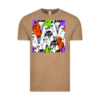 Vintage Coffee boo ghosts seamless pattern Vintage Tee - BundleAndBundleShop
