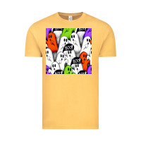 Vintage Mustard boo ghosts seamless pattern Vintage Tee - BundleAndBundleShop