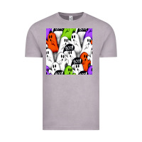 Vintage Zinc boo ghosts seamless pattern Vintage Tee - BundleAndBundleShop