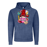 Vintage Denim valentines day teacher gnome Vintage Hoodie - RanaPortraitStore