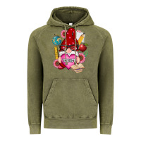 Vintage Olive valentines day teacher gnome Vintage Hoodie - RanaPortraitStore