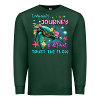 Sports Green everyone's journey is different trust the flow Premium Sweatshirt - Artiststas