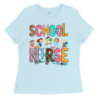 Baby Blue school nurse Ladies Tee - RanaPortraitStore