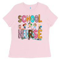 Bubblegum Pink school nurse Ladies Tee - RanaPortraitStore