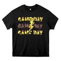 Black game day game day softball lightning bolt Heavy Core Tee - Zillion Design Studio