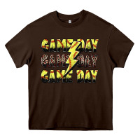 Chocolate Brown game day game day softball lightning bolt Heavy Core Tee - Zillion Design Studio