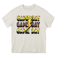 Cream game day game day softball lightning bolt Heavy Core Tee - Zillion Design Studio