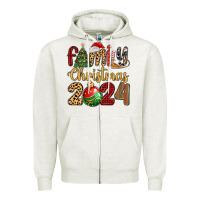 Oatmeal Heather family christmas 2024 Zipper Hoodie - MaliasSmallBusiness