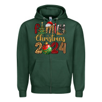 Sports Green family christmas 2024 Zipper Hoodie - MaliasSmallBusiness