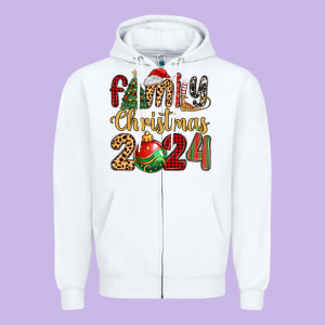 Family Christmas 2024 Zipper Hoodie Designed By Maliassmallbusiness