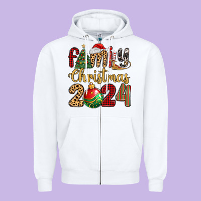 Family Christmas 2024 Zipper Hoodie Designed By Maliassmallbusiness