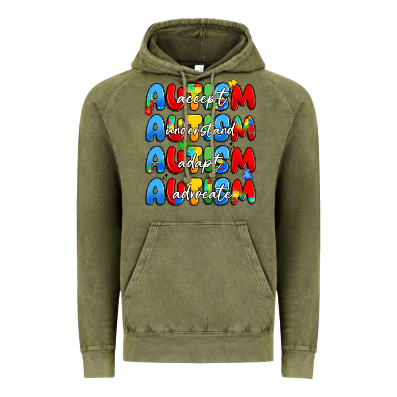 Autism Accept Understand Adopt Advocate Vintage Hoodie by JahusDesignShop | Teevron