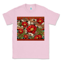 Bubblegum Pink red flower and cactus with cowhide and aztec Classic Tee - Artiststas
