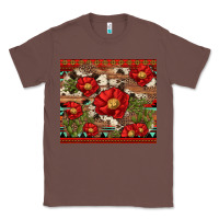 Chestnut red flower and cactus with cowhide and aztec Classic Tee - Artiststas