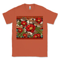 Copper red flower and cactus with cowhide and aztec Classic Tee - Artiststas