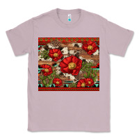 Lilac red flower and cactus with cowhide and aztec Classic Tee - Artiststas