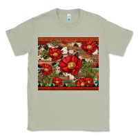 Matcha red flower and cactus with cowhide and aztec Classic Tee - Artiststas