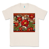 Natural red flower and cactus with cowhide and aztec Classic Tee - Artiststas