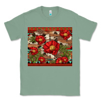 Sage red flower and cactus with cowhide and aztec Classic Tee - Artiststas