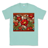 Seafoam red flower and cactus with cowhide and aztec Classic Tee - Artiststas