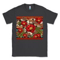 Smoke red flower and cactus with cowhide and aztec Classic Tee - Artiststas