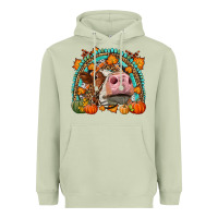 Matcha Fall Cow Rainbow Heavyweight Hoodie - LillyAllenDesigns