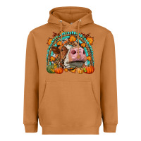 Meerkat Fall Cow Rainbow Heavyweight Hoodie - LillyAllenDesigns