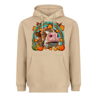 Mushroom Fall Cow Rainbow Heavyweight Hoodie - LillyAllenDesigns
