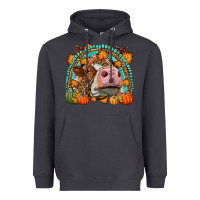 Smoke Fall Cow Rainbow Heavyweight Hoodie - LillyAllenDesigns