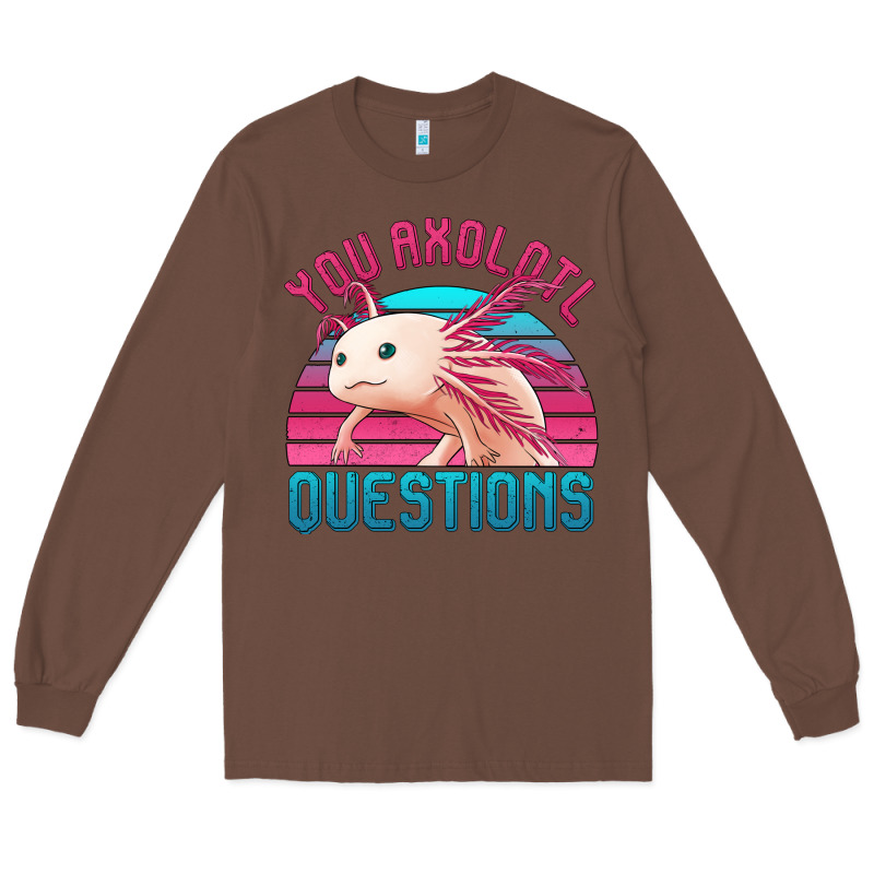 You Axolotl Questions 80's Retro Sunset Long Sleeve Tee by Jasminsmagicworld | Teevron