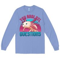 Colony Blue you axolotl questions 80's retro sunset Long Sleeve Tee - Jasminsmagicworld